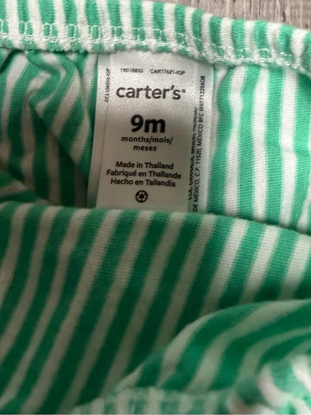 Carter's Mint Green Striped Dress with Floral Smocking & Matching Bloomers